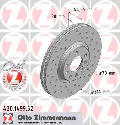 ZIMMERMANN 430149952 -  Тормозной диск