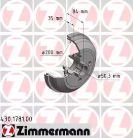 ZIMMERMANN 430178100 -  Тормозной барабан
