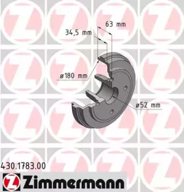 ZIMMERMANN 430178300 -  Тормозной барабан
