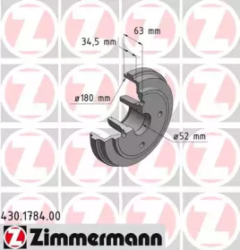ZIMMERMANN 430178400 -  Тормозной барабан