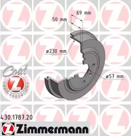 ZIMMERMANN 430178720 -  Тормозной барабан
