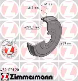 ZIMMERMANN 430179120 -  Тормозной барабан