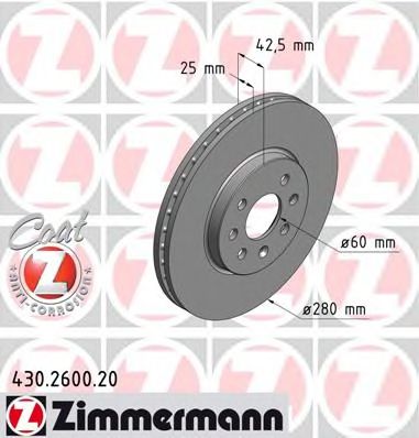ZIMMERMANN 430260020 -  Тормозной диск
