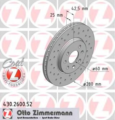 ZIMMERMANN 430260052 -  Тормозной диск