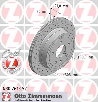 ZIMMERMANN 430261352 -  Тормозной диск