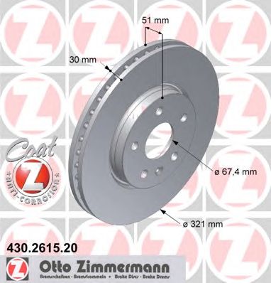 ZIMMERMANN 430261520 -  Тормозной диск