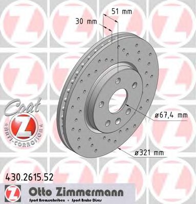 ZIMMERMANN 430261552 -  Тормозной диск