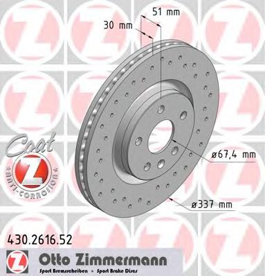 ZIMMERMANN 430261652 -  Тормозной диск