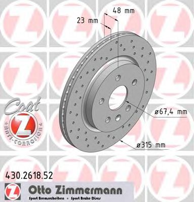 ZIMMERMANN 430261852 -  Тормозной диск