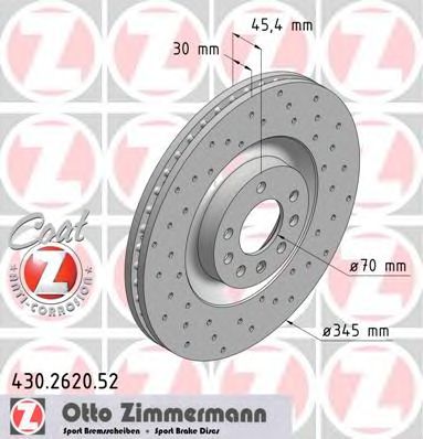 ZIMMERMANN 430262052 -  Тормозной диск