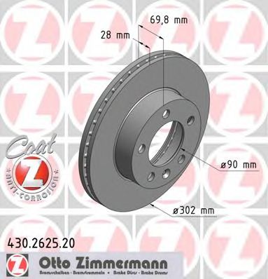 ZIMMERMANN 430262520 -  Тормозной диск