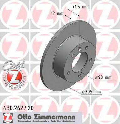 ZIMMERMANN 430262720 -  Тормозной диск