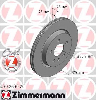 ZIMMERMANN 430263020 -  Тормозной диск