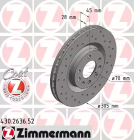 ZIMMERMANN 430263652 -  Тормозной диск