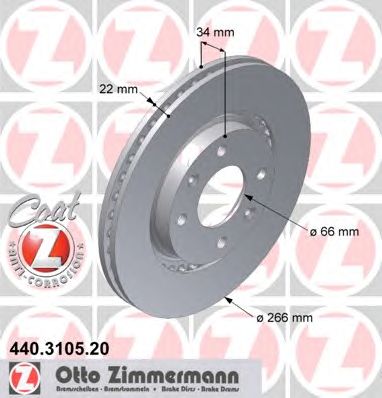ZIMMERMANN 440310520 -  Тормозной диск
