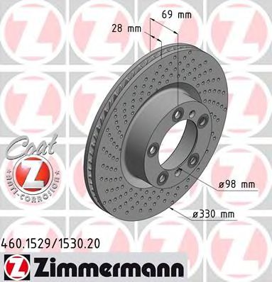 ZIMMERMANN 460153020 -  Тормозной диск