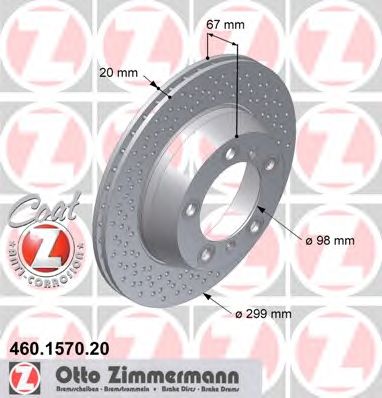 ZIMMERMANN 460157020 -  Тормозной диск