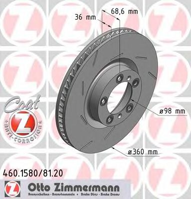 ZIMMERMANN 460158020 -  Тормозной диск