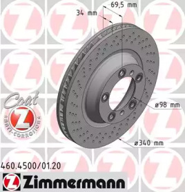 ZIMMERMANN 460450020 -  Тормозной диск