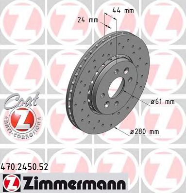 ZIMMERMANN 470245052 -  Тормозной диск
