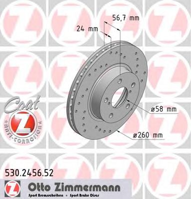 ZIMMERMANN 530245652 -  Тормозной диск
