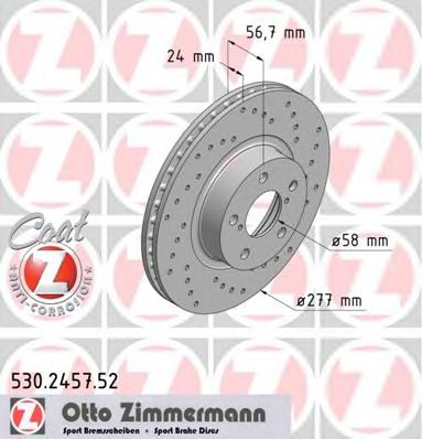 ZIMMERMANN 530245752 -  Тормозной диск