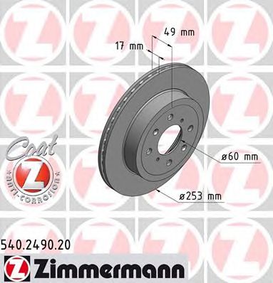 ZIMMERMANN 540249020 -  Тормозной диск