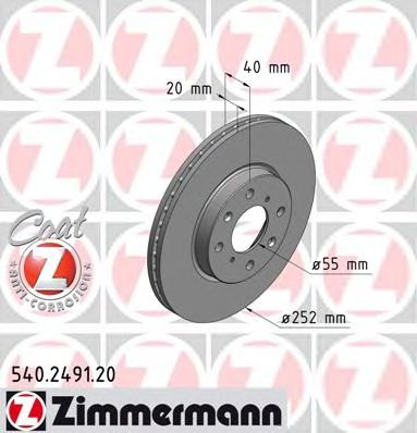 ZIMMERMANN 540249120 -  Тормозной диск