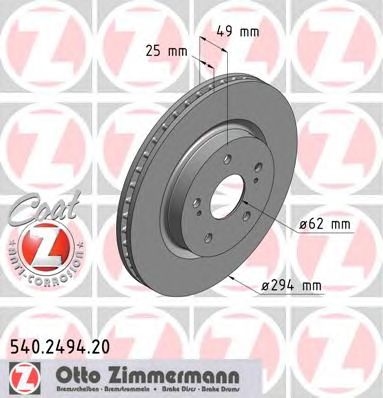 ZIMMERMANN 540249420 -  Тормозной диск