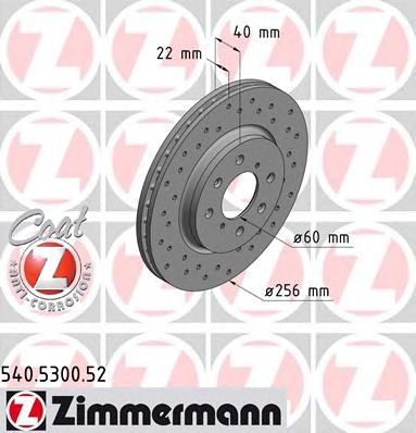 ZIMMERMANN 540530052 -  Тормозной диск