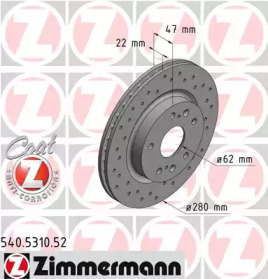 ZIMMERMANN 540531052 -  Тормозной диск