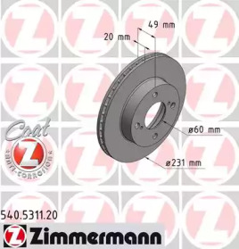 ZIMMERMANN 540531120 -  Тормозной диск