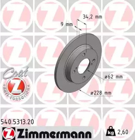 ZIMMERMANN 540531320 - Тормозной диск