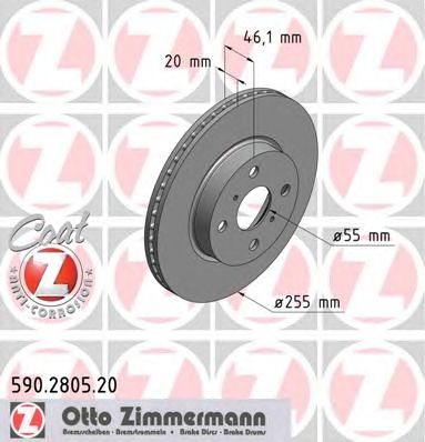 ZIMMERMANN 590280520 -  Тормозной диск