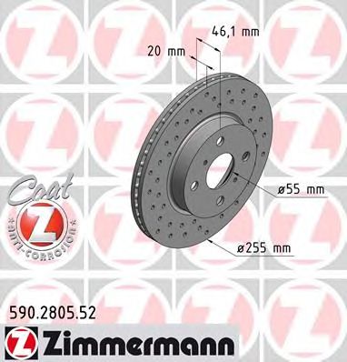 ZIMMERMANN 590280552 -  Тормозной диск