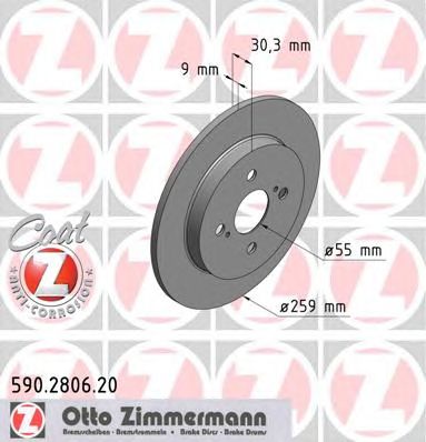 ZIMMERMANN 590280620 -  Тормозной диск