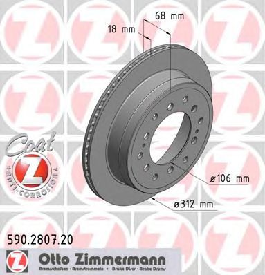 ZIMMERMANN 590280720 -  Тормозной диск