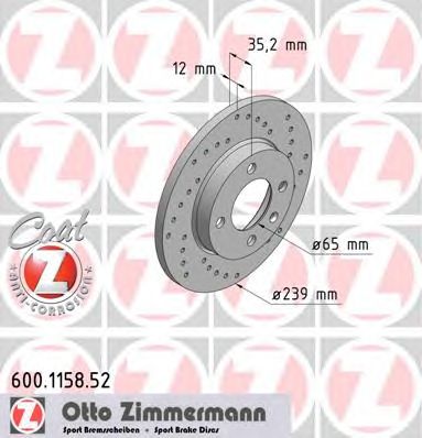 ZIMMERMANN 600115852 -  Тормозной диск