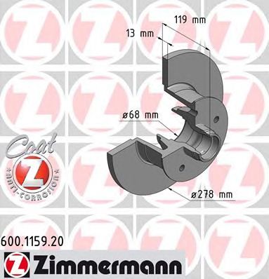 ZIMMERMANN 600115920 -  Тормозной диск