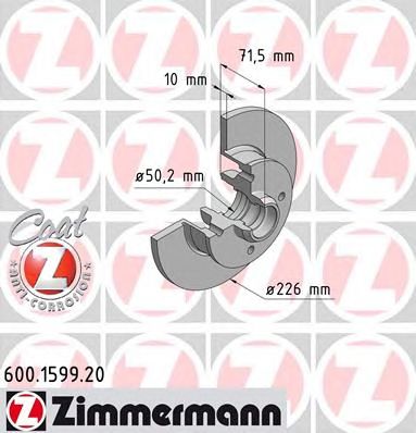 ZIMMERMANN 600159920 -  Диск тормозной, Coat Z