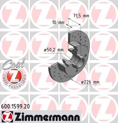 ZIMMERMANN 600159952 -  Тормозной диск