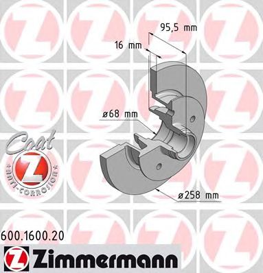 ZIMMERMANN 600160020 -  Тормозной диск