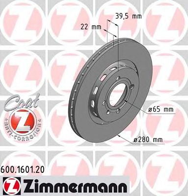 ZIMMERMANN 600160120 -  Тормозной диск