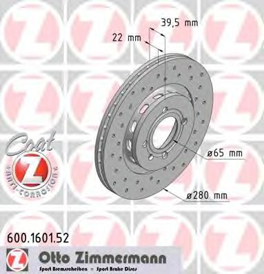 ZIMMERMANN 600160152 -  Тормозной диск