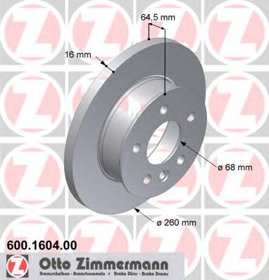 ZIMMERMANN 600160400 -  Тормозной диск