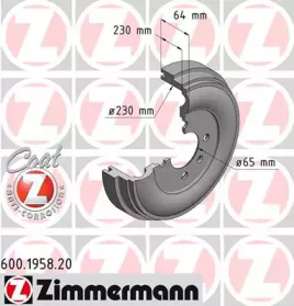 ZIMMERMANN 600195820 -  Тормозной барабан