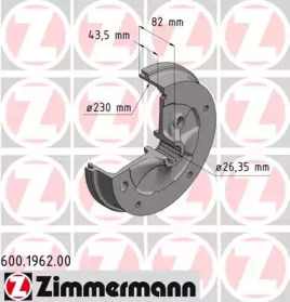 ZIMMERMANN 600196200 -  Тормозной барабан