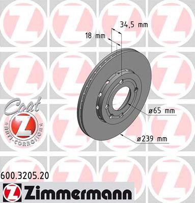 ZIMMERMANN 600320520 -  Тормозной диск