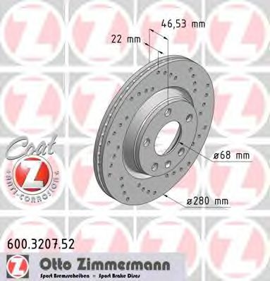 ZIMMERMANN 600320752 -  Тормозной диск