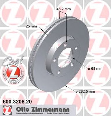 ZIMMERMANN 600320820 -  Тормозной диск